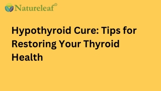 Hypothyroid Cure Tips for Restoring Your Thyroid Health