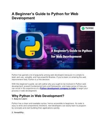 A Beginner’s Guide to Python for Web Development