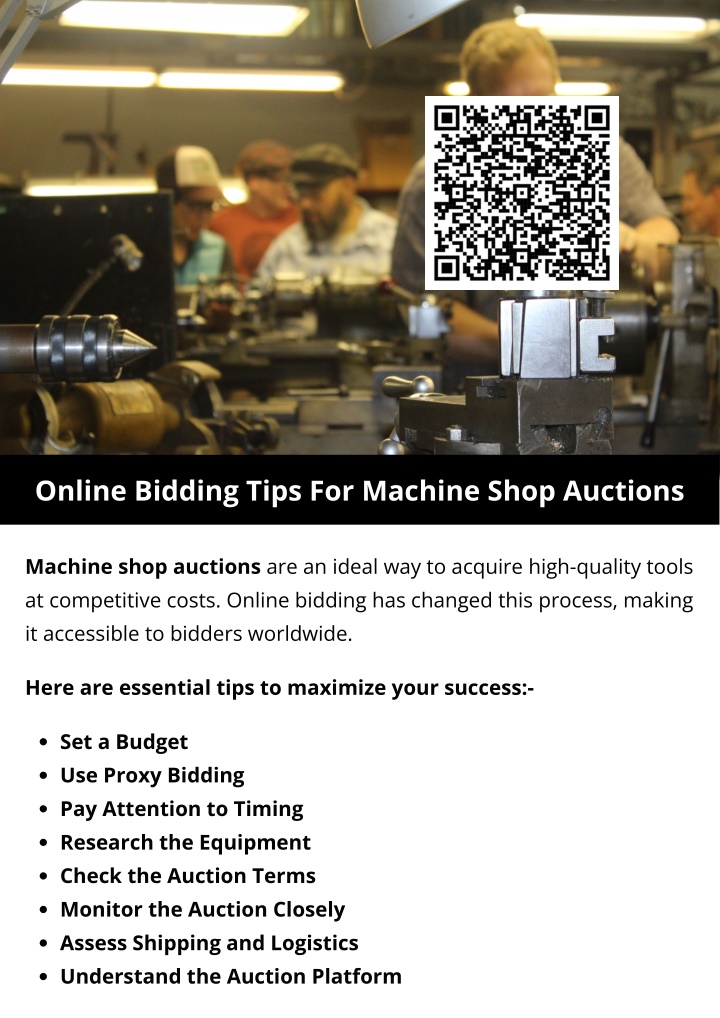 online bidding tips for machine shop auctions