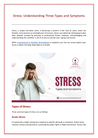 stress understanding three types and symptoms
