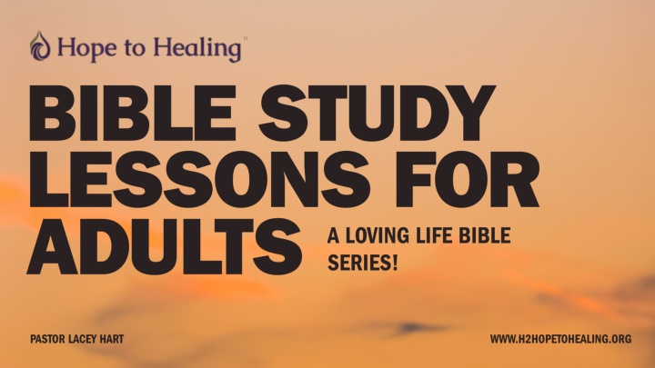 bible study lessons for adults