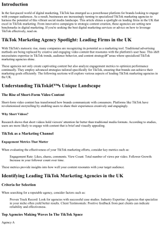 TikTok Marketing Agency Spotlight: Leading Firms in the UK