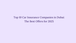 Top 10 Car Insurance Companies in Dubai The Best Offers for 2025