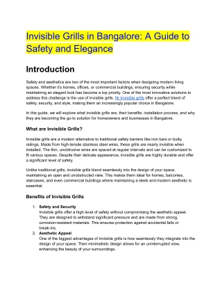 Invisible Grills in Bangalore_ A Guide to Safety and Elegance