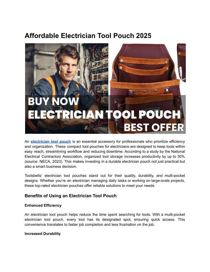 affordable electrician tool pouch 2025