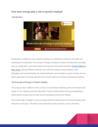 How does energy play a role in psychic healing_