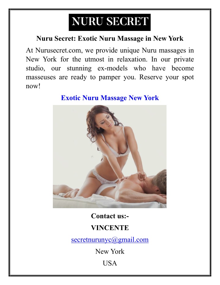 nuru secret exotic nuru massage in new york