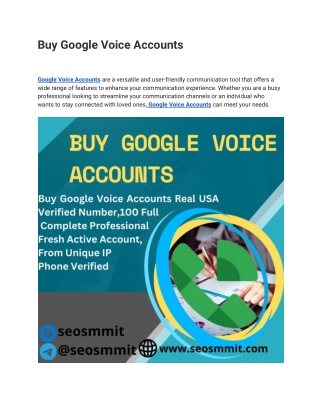 Buy Google Voice Accounts