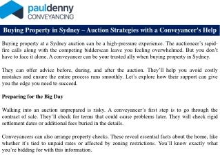 Buying Property in Sydney – Auction Strategies with a Conveyancer's Help