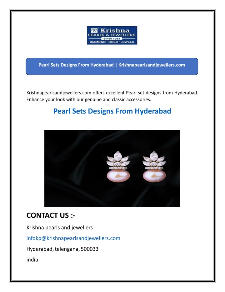 pearl sets designs from hyderabad