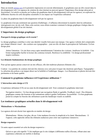 La place du graphisme dans le développement web par les agences.