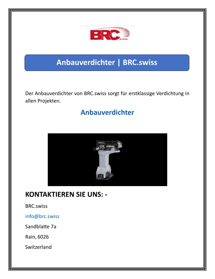 anbauverdichter brc swiss