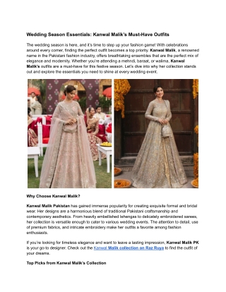 Wedding Season Essentials_ Kanwal Malik’s Must-Have Outfits