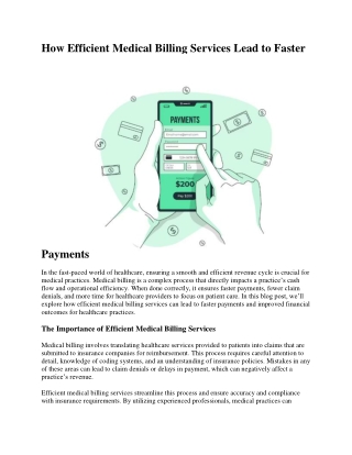 how efficient medical billing services lead