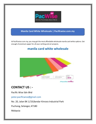manila card white wholesale pacificwise com my