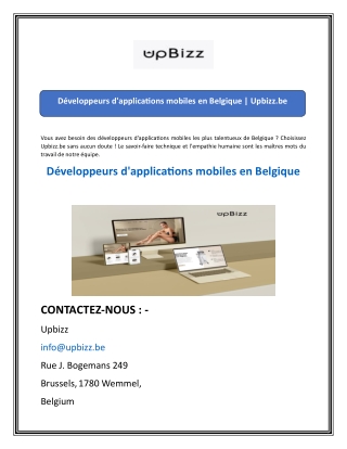 Développeurs d'applications mobiles en Belgique  Upbizz.be