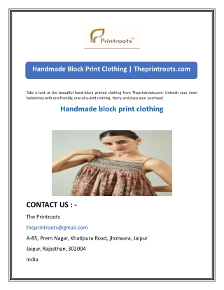 handmade block print clothing theprintroots com