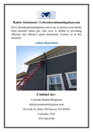 Radon Abatement  Coloradoradonmitigation