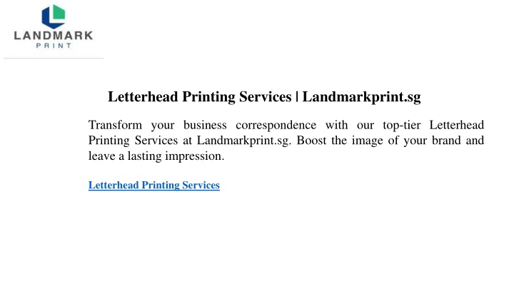 letterhead printing services landmarkprint sg