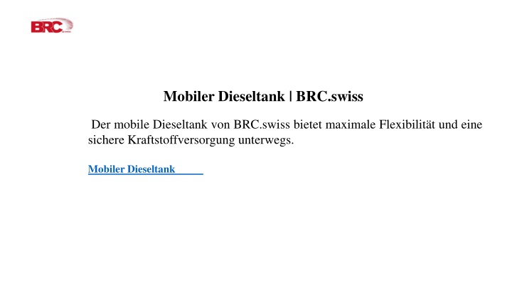 mobiler dieseltank brc swiss