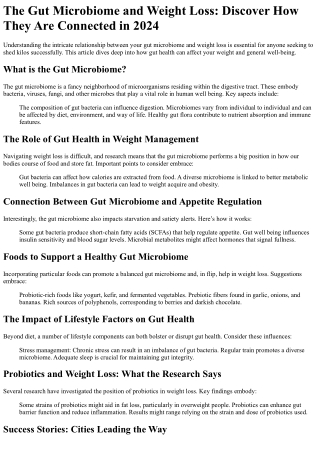 the gut microbiome and weight loss discover