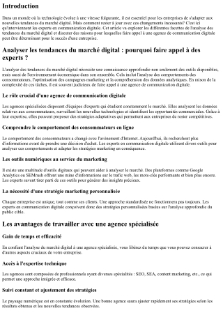 Analyser les tendances du marché digital : pourquoi faire appel à des experts ?