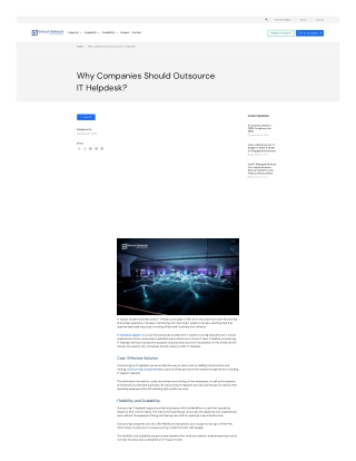 Why Companies Should Outsource IT Helpdesk