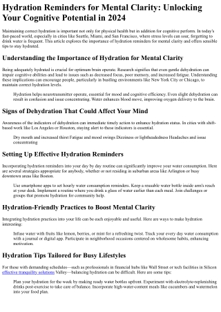 hydration reminders for mental clarity unlocking