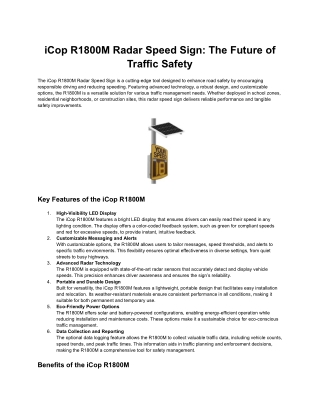 iCop R1800M Radar Speed Sign_ The Future of Traffic Safety