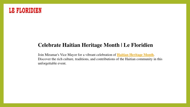 celebrate haitian heritage month le floridien