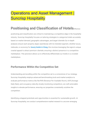 Operations and Asset Management _ Suncrisp Hospitality