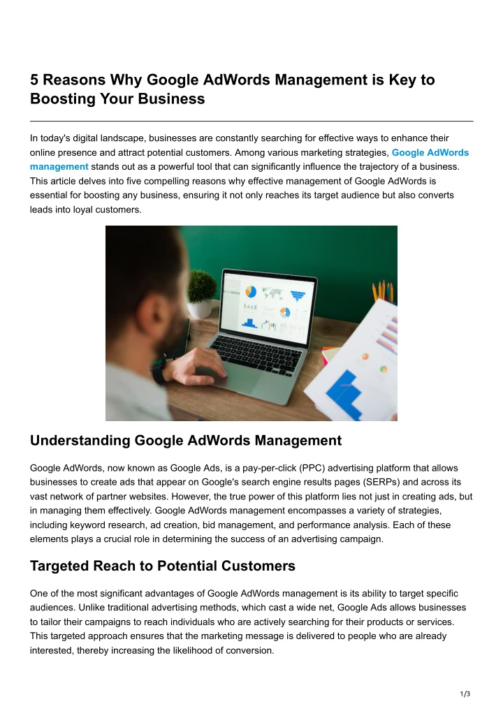 5 reasons why google adwords management