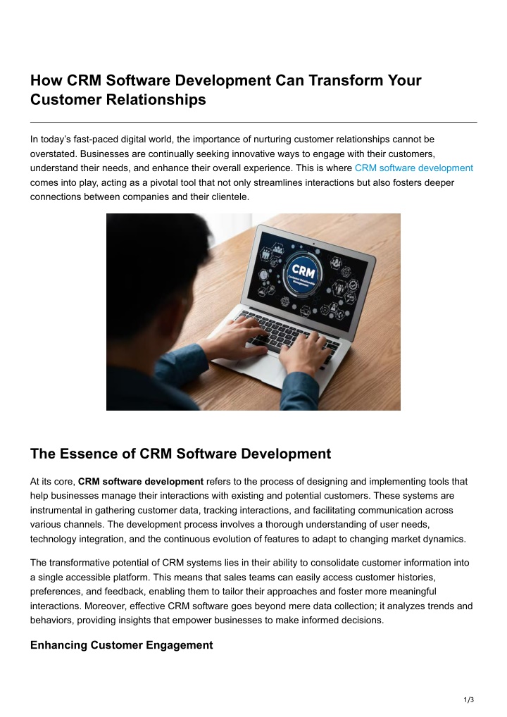 how crm software development can transform your