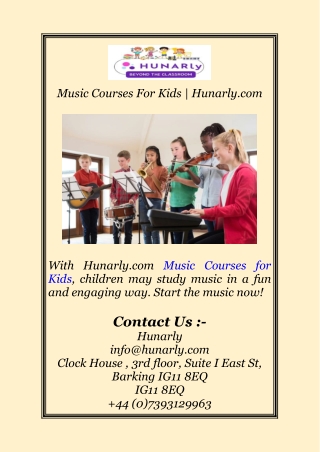 Music Courses For Kids  Hunarly.com