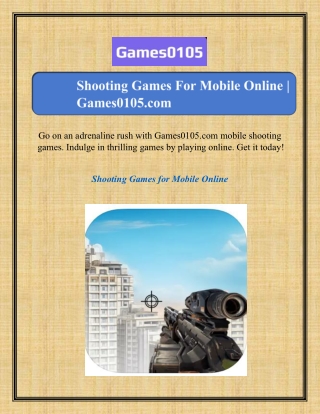 Shooting Games For Mobile Online | Games0105.com