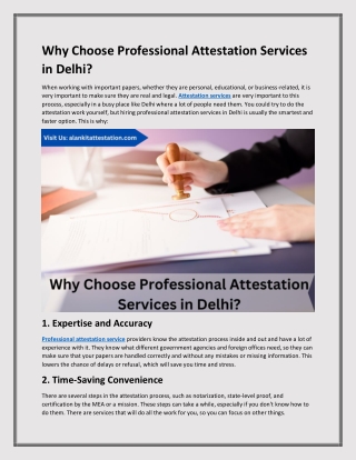 Why Choose Professional Attestation Services in Delhi