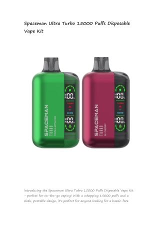 Spaceman Ultra Turbo 15000 Puffs Disposable Vape K