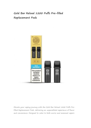 Gold Bar Reload 1200 Puffs Pre