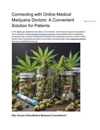 Online Medical Marijuana Doctors