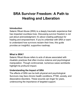 SRA Survivor Freedom