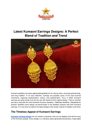 Latest Kumaoni Earrings Designs_ A Perfect Blend of Tradition and Trend