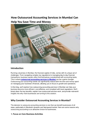 how outsourced accounting services in mumbai