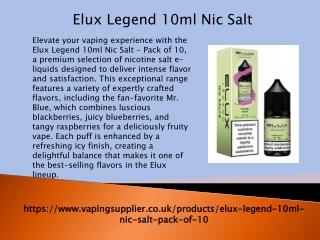 Elux Legend 10ml Nic Salt