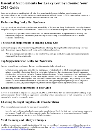 essential supplements for leaky gut syndrome your