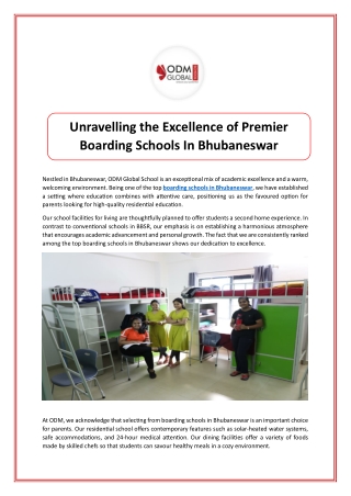 Unravelling the Excellence of Premier Boarding Schools In Bhubaneswar