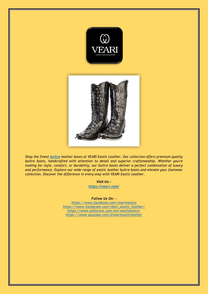 shop the finest buitre leather boots at veari