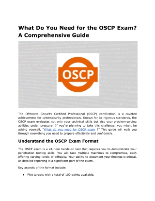 what do you need for the oscp exam