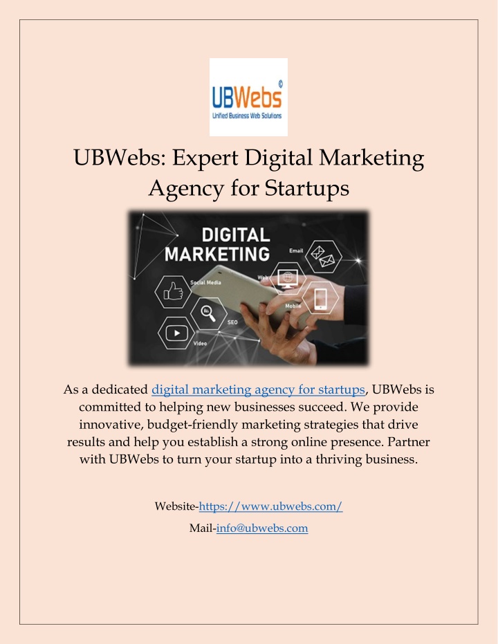 ubwebs expert digital marketing agency