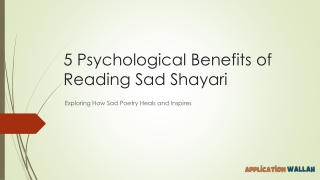 5 Psychological Benefits of Reading Sad Shayari