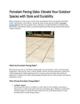 Porcelain Paving Slabs: Elevate Your Outdoor Spaces with Style and Durability